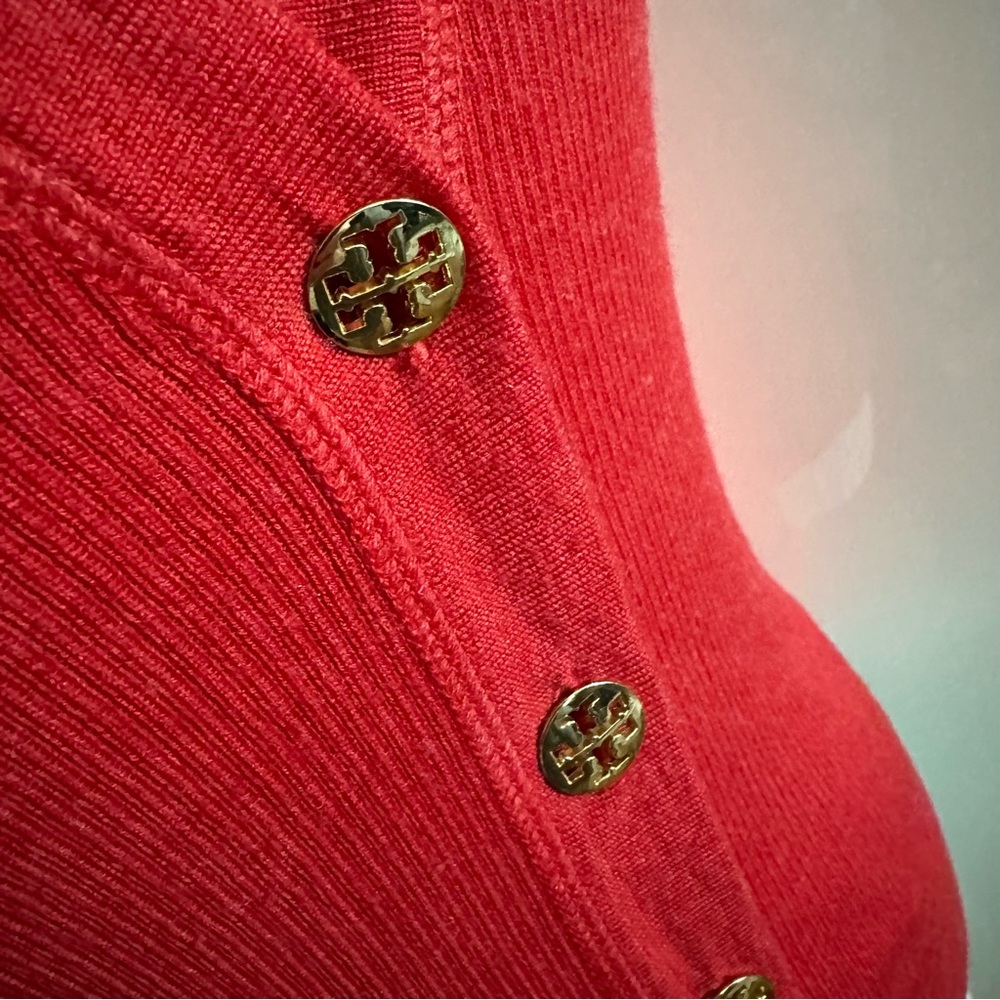 Tory Burch Shrunken Simone Merino Wool Cardigan sz S - Picture 7 of 12